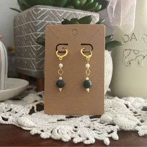 *3 for $20* Jasper and Pearl Dangle Huggie Hoop Earrings